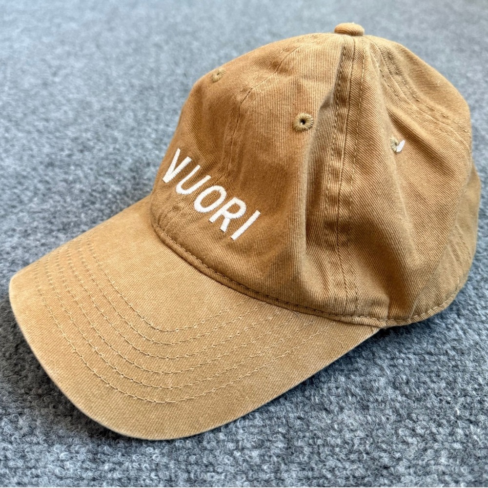 Vuori Baseball Cap Tan Logo Embroidered Adjustable Cotton Dad Hat NWOT